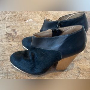 Black Fur and Gold  Booties